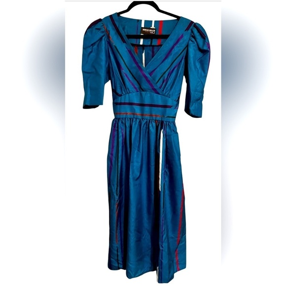 Ronnie Heller Designs for MJ Vintage Blue Stripe Dress - Women’s Size 6 - Picture 3 of 15